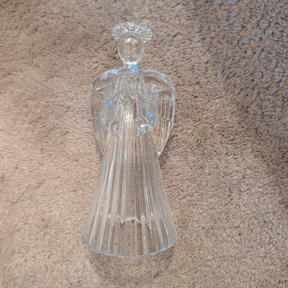 Clear Glass Angel with Candle Holder - Picture 1 of 2